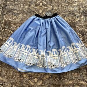 NEW Unique Vintage Disney Parks Dalmatians Swing Skirt Blue Women's Size XS